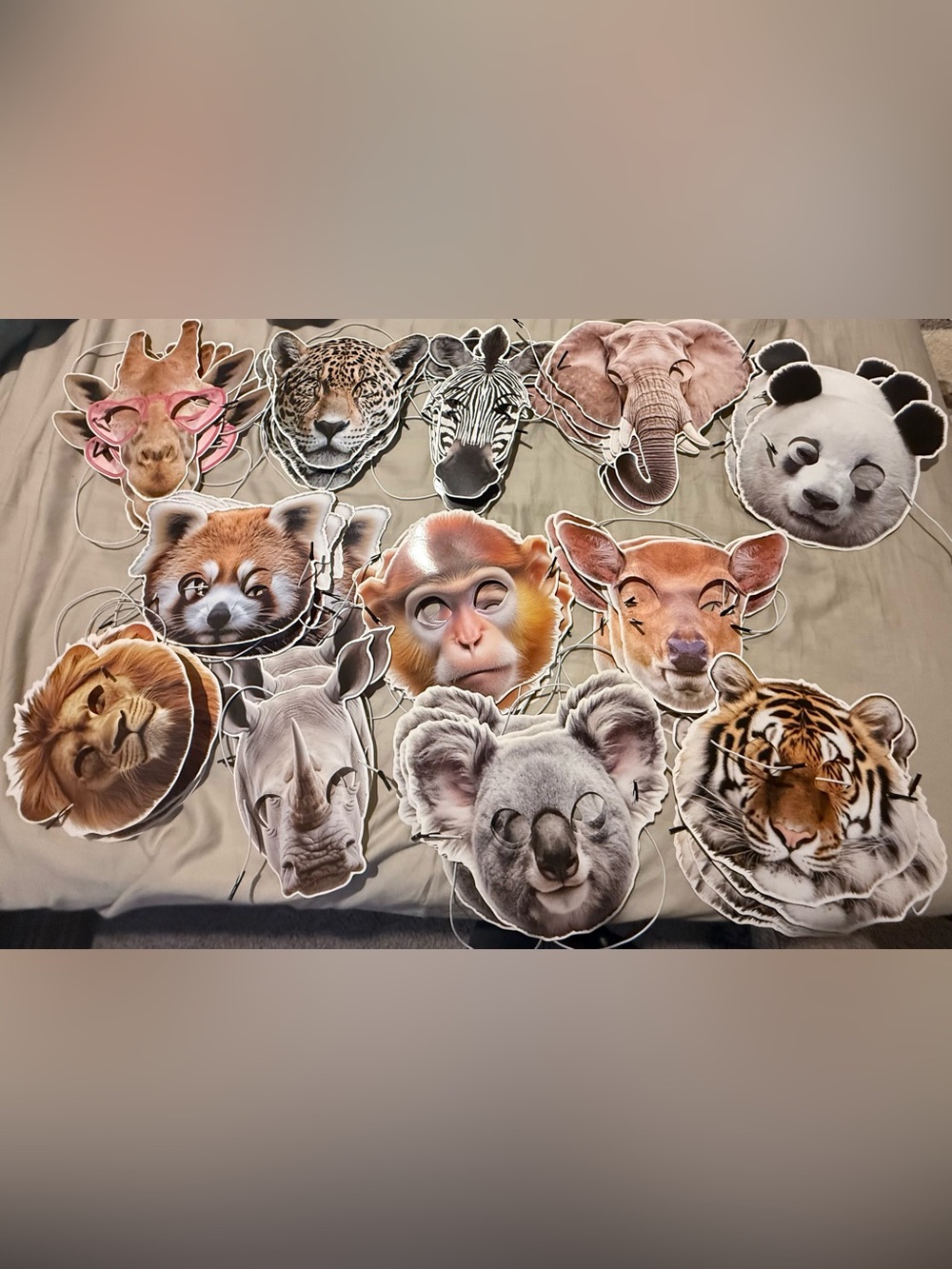 Bundle of 47 Animal Photo Booth Masks – Safari/Jungle Theme Party Props